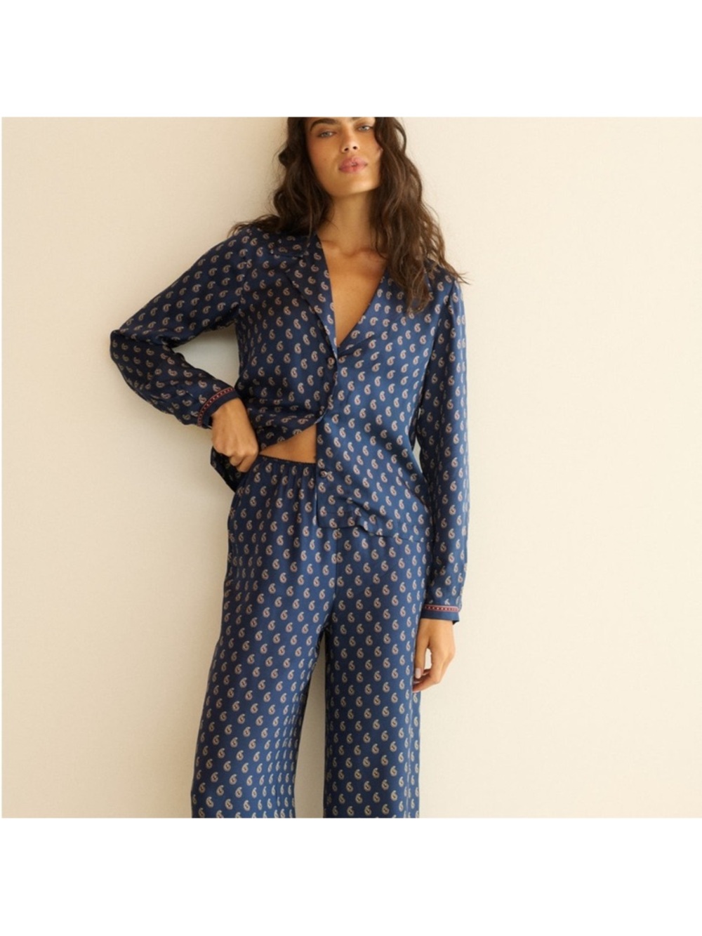 Doen NWOT ELENE TOP IN BLEU TAORMINA PAISLEY